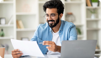 Person working with documents